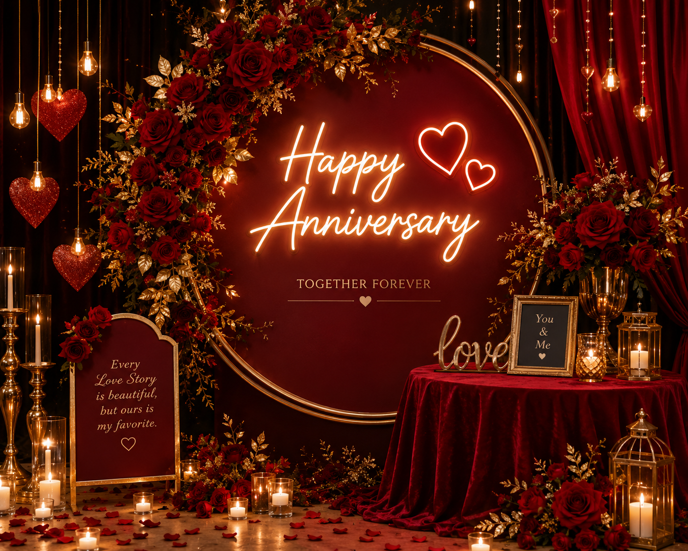 Anniversarty Party Decoration With Flowers
